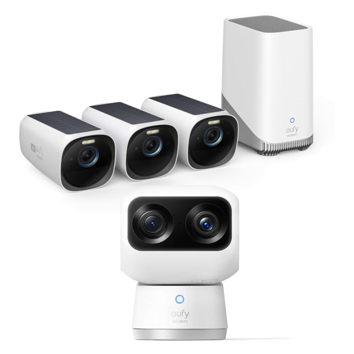 eufyCam 3 Starter-Set 3+1 - 3er-Kameraset mit HomeBase 3 + Indoor Cam S350